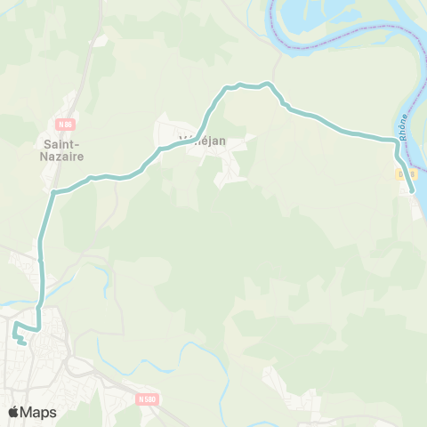 UGGO Mobilités St Étienne des Sorts - Bagnols sur Ceze map