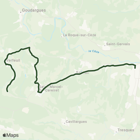 UGGO Mobilités Verfeuil - Bagnols sur Ceze map