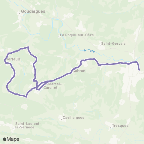 UGGO Mobilités Bagnols-Combes-Verfeuil-St Marcel map