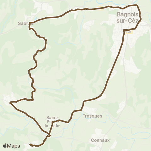 UGGO Mobilités Bagnols-Sabran-Cavillargues-le Pin map