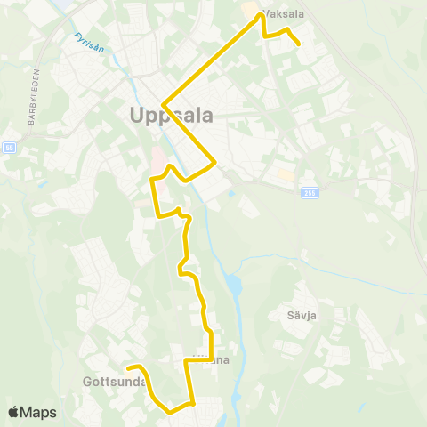 UL Uppsala Timjansgatan—Uppsala Gottsunda Torg map