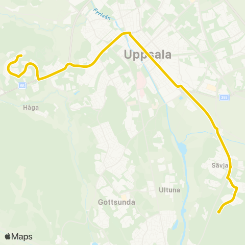 UL Uppsala Stenhagenskolan—Uppsala Smålandsvägen map