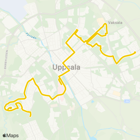 UL Uppsala Jordgubbsgatan—Uppsala Täljstensvägen map