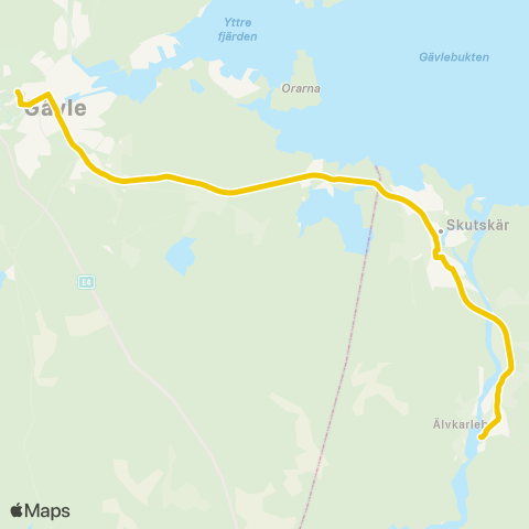 UL Gävle Vasaskolan—Älvkarleby Kraftverk map