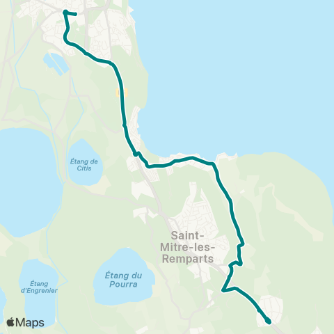 Ulysse Istres Daudet - St Mitre ZAC des Etangs Allô le bus map