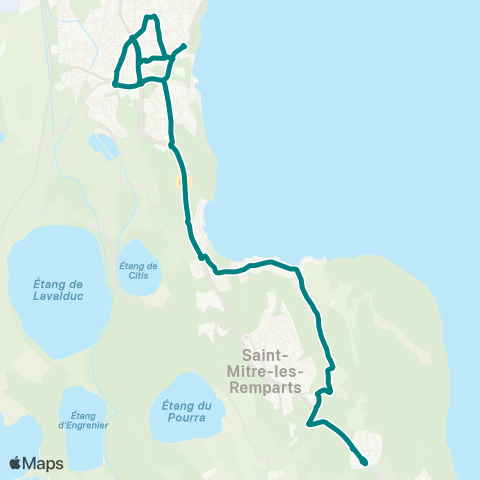 Ulysse Istres - St Mitre ZAC des Etangs Allô le bus map