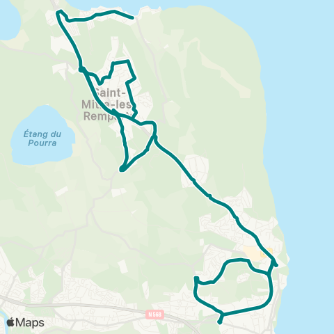 Ulysse Martigues - St Mitre Massane Plage Allô le bus map