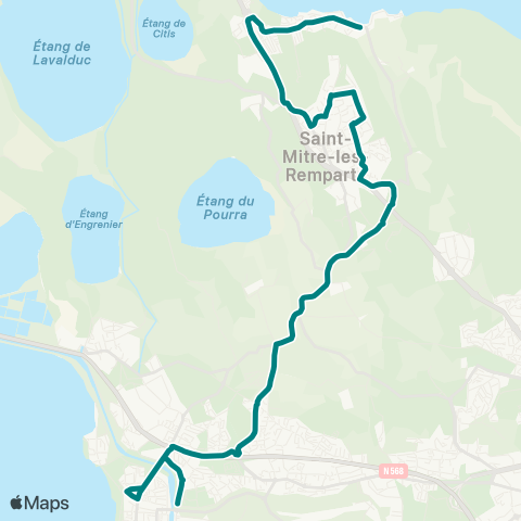 Ulysse St Mitre - Port de Bouc Moulin Allô le bus map