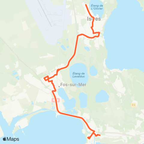 Ulysse Ligne scolaire intercité Port de Bouc Paul Eluard / Fos s/ Mer map