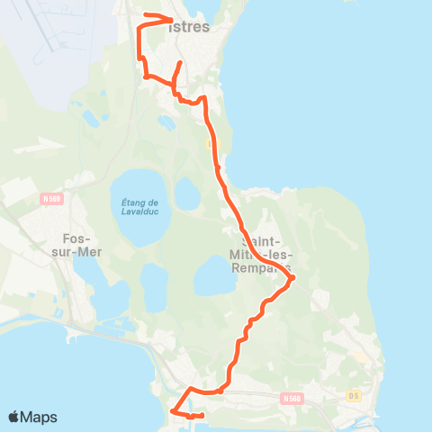 Ulysse Ligne scolaire intercité Port de Bouc Jean Moulin / Istres Bouca map