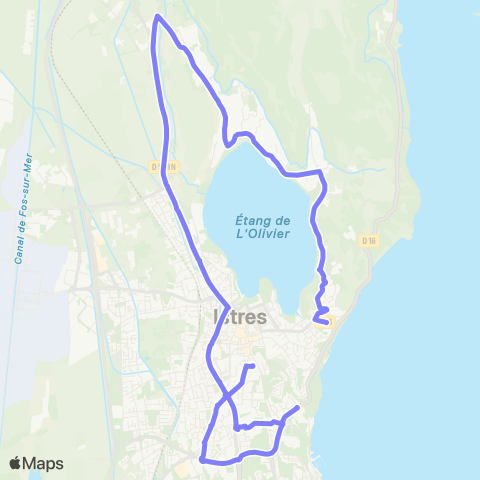 Ulysse Scolaires Circuit Tour Etang map