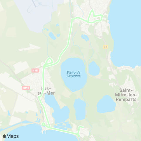 Ulysse Scolaires Circuit Engrenier - Pont du Roy - Istres map