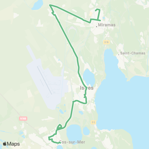 Ulysse Scolaires Circuit Fos - Istres - Miramas map