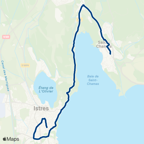 Ulysse Istres Saint Chamas map