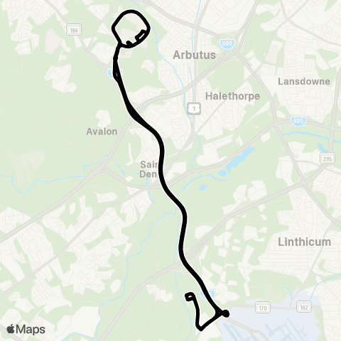 UMBC Shuttle BWI MARC map