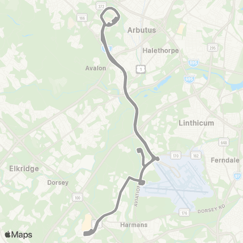 UMBC Shuttle Arundel MARC map
