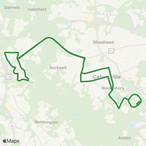 UMBC Shuttle Route 40 map