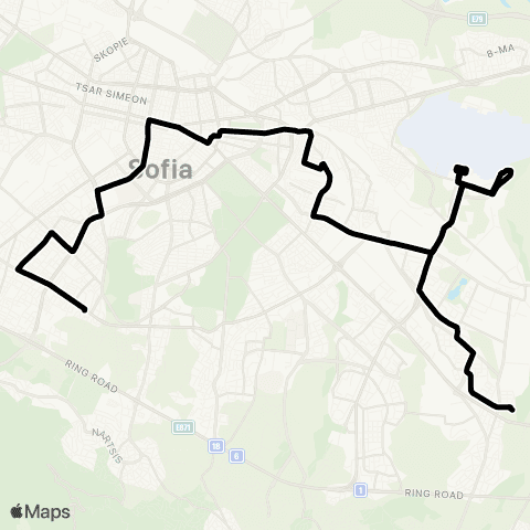 Център за градска мобилност Ж.К. Дружба 2 - Ж.К. Гоце Делчев - Ж.К. Дружба 2 map