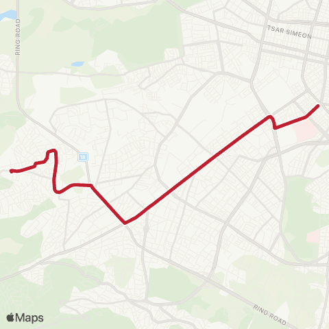 Център за градска мобилност Ж.К. Красно село - Кв.Горна баня - Ж.К. Красно село map