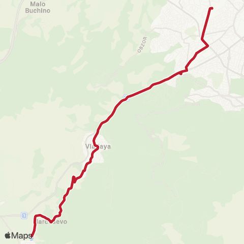 Център за градска мобилност С.Мърчаево - Толумска махала - МЕТРОСТАНЦИЯ МИЗИЯ - С.Мърчаево - Толумска махала map