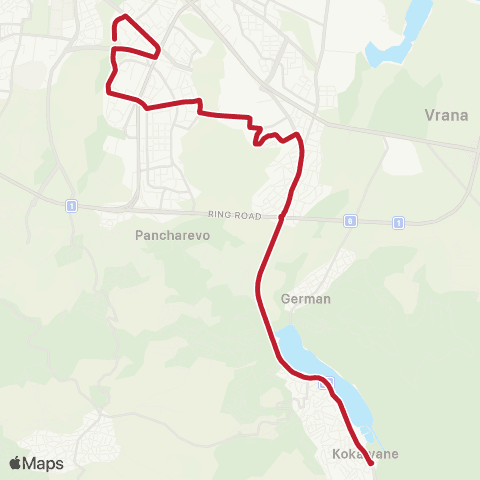 Център за градска мобилност УЛ. ЦВЕТНА ГРАДИНА - КОКАЛЯНСКО ХАНЧЕ - УЛ. ЦВЕТНА ГРАДИНА map