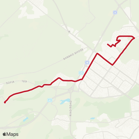 Център за градска мобилност МЕТРОСТАНЦИЯ СЛИВНИЦА - КВ. ИВАНЯНЕ - МЕТРОСТАНЦИЯ СЛИВНИЦА map