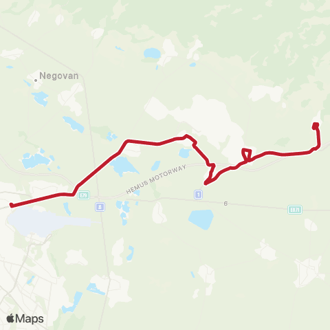 Център за градска мобилност АВТОСТАНЦИЯ ИЗТОК - СЕЛО ЖЕЛЯВА - АВТОСТАНЦИЯ ИЗТОК map