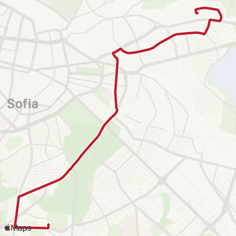 Център за градска мобилност ЗООПАРКА - Ж.К. ЛЕВСКИ Г - ЗООПАРКА map