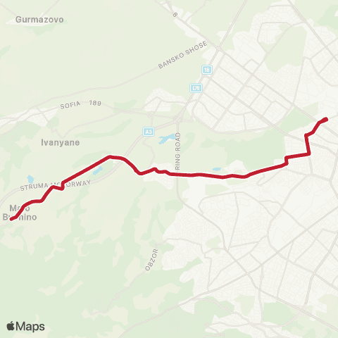 Център за градска мобилност СЕЛО МАЛО БУЧИНО - БУЛ. АЛ. СТАМБОЛИЙСКИ - СЕЛО МАЛО БУЧИНО map