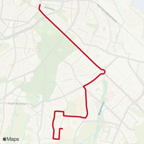 Център за градска мобилност СТУДЕНТСКИ ГРАД - ВОЕННА АКАДЕМИЯ - СТУДЕНТСКИ ГРАД map