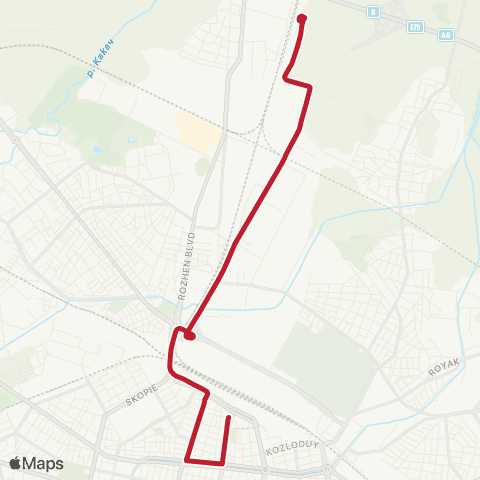 Център за градска мобилност ФОНДОВИ ЖИЛИЩА - ЦЕНТРАЛНА ГАРА - ФОНДОВИ ЖИЛИЩА map