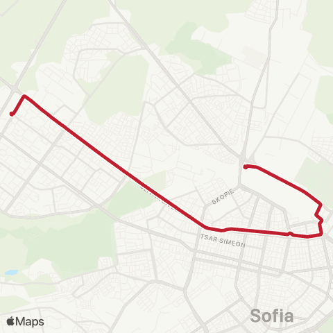 Център за градска мобилност ПЛ. СТОЧНА ГАРА - БУЛ. ИЛИЯНЦИ-ПОДЛЕЗА - ПЛ. СТОЧНА ГАРА map