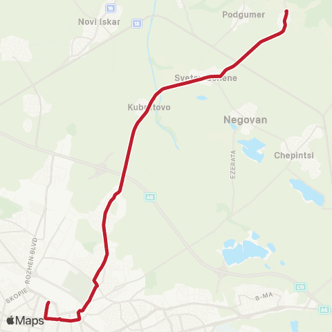 Център за градска мобилност СЕЛО ВОЙНЕГОВЦИ - ЦЕНТРАЛНА ГАРА - СЕЛО ВОЙНЕГОВЦИ map