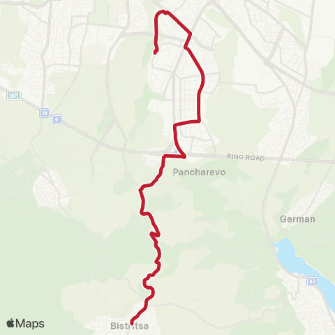 Център за градска мобилност Ж.К. МЛАДОСТ-2 - СЕЛО БИСТРИЦА - Ж.К. МЛАДОСТ-2 map