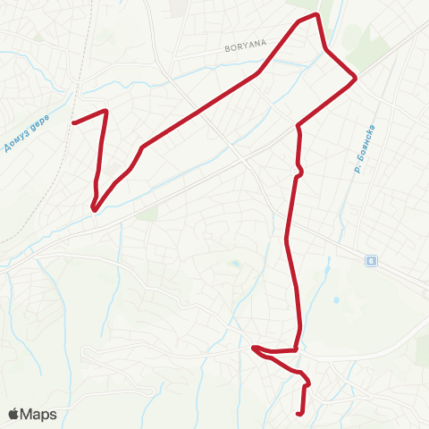 Център за градска мобилност БОЯНСКА ЦЪРКВА - КВ. ОВЧА КУПЕЛ - БОЯНСКА ЦЪРКВА map