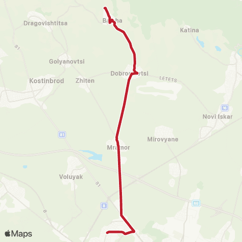 Център за градска мобилност СЕЛО БАЛША - МЕТРОСТАНЦИЯ СЛИВНИЦА - СЕЛО БАЛША map