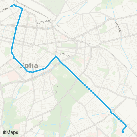 Център за градска мобилност Депо Искър - Пл. Руски паметник - Депо Искър map