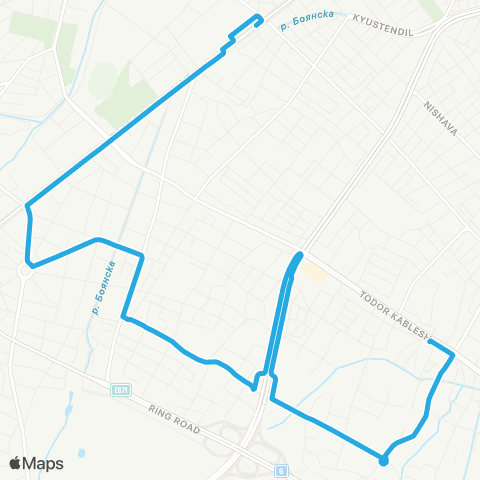 Център за градска мобилност Ж.К. Красно село - Ж.К. Гоце Делчев - Ж.К. Красно село map