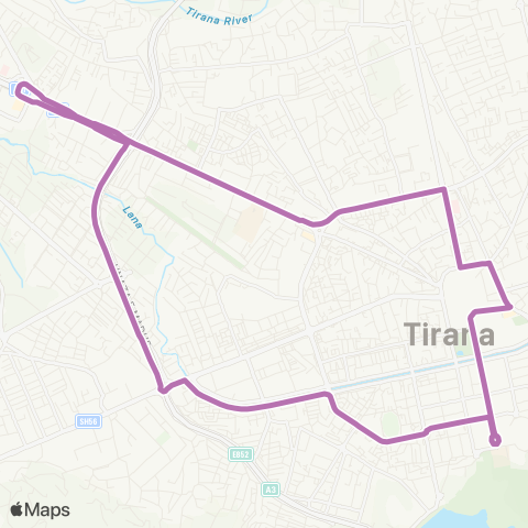 Urbani Tirana e re Antiorar map