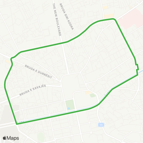 Urbani Linja e gjelbër Antiorar map