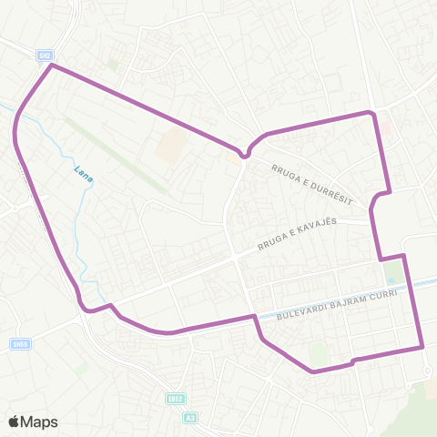 Urbani Tirana e re Orar map