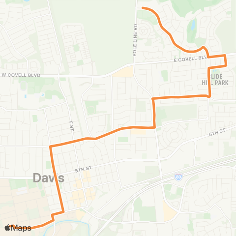 Unitrans E 8th / Pole Line / Moore / Loyola map