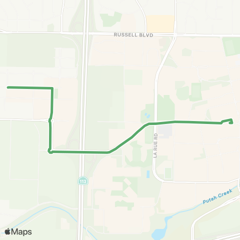 Unitrans West Village - ALL STOPS map