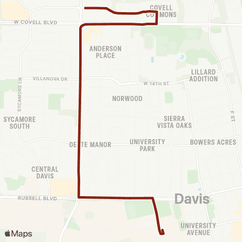 Unitrans Anderson / Alvarado map
