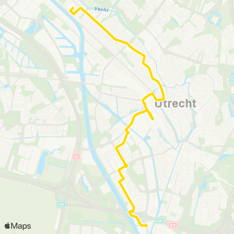 U-OV U-bus Amersfoort CS - Schothorst map