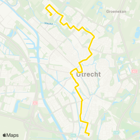 U-OV U-bus Soesterkwartier - Amersfoort CS map