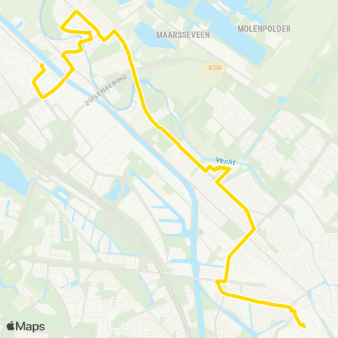 U-OV Utrecht CS - Maarssen map