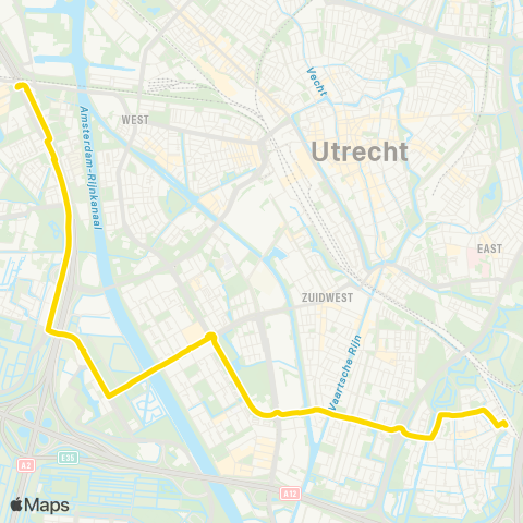 U-OV U-bus Amersfoort CS - Hoornbeeck / Lodenstein map