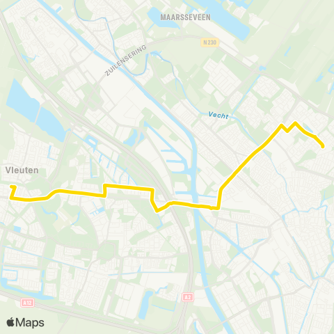 U-OV Vleuten - Overvecht map