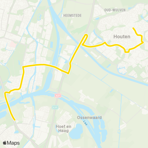 U-OV Houten - Vianen map